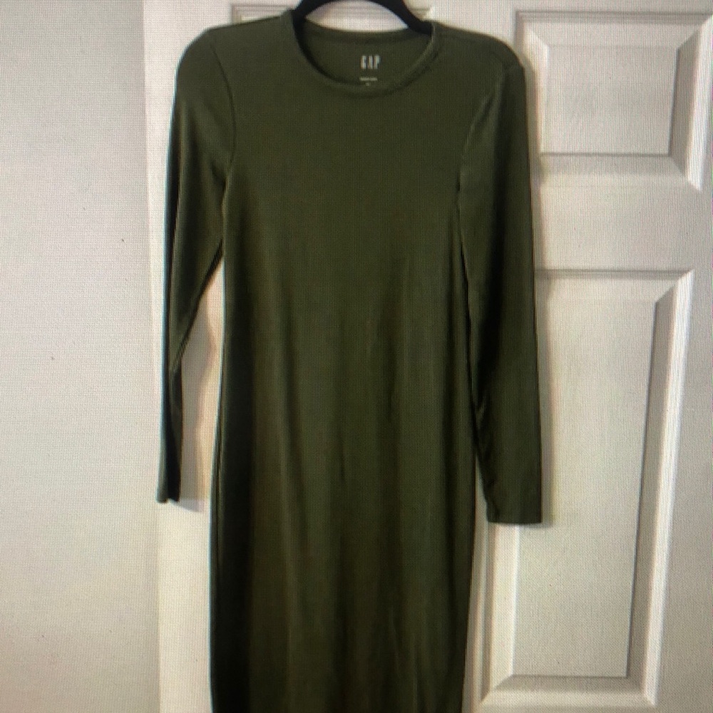 GAP Green Long Sleeve Sheath Dress